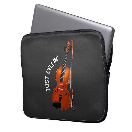 Just Cellin' Funny Chilling Cello Violin Laptopschutzhülle (Vorderseite Links)