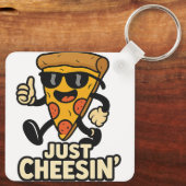 Just Cheesin' Funny Pizza Schlüsselanhänger - Nied (Rückseite)