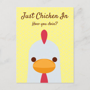 Just Chicken in Funny Hello Postcard Postkarte