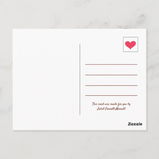 Just Chicken in Funny Hello Postcard Postkarte (Rückseite)