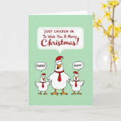 Just Chicken In Pun Funny Christmas Holiday Card Karte (Gelbe Blume)