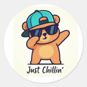 Just Chillin' - Cooler Bier Runder Aufkleber