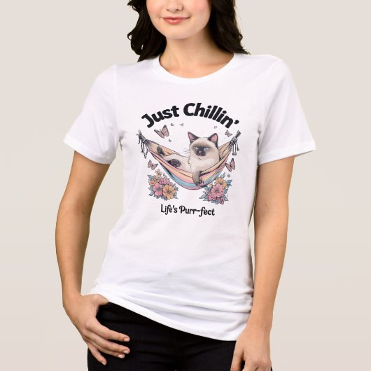 Just Chillin': Der T - Shirt der Hammock Cat (Vorderseite)