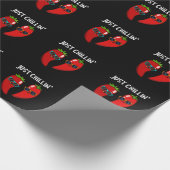 Just Chillin Funny Chili Paprikaschoten Puck Dark Geschenkpapier (Ecke)