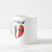 Just Chillin Funny Chili Paprikaschoten Puff Kaffeetasse (Vorderseite Links)