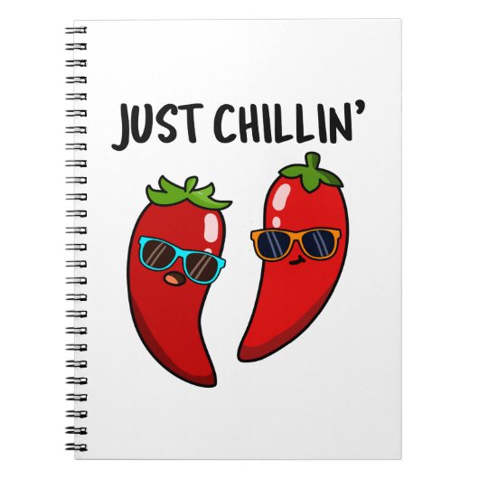 Just Chillin Funny Red Hot Chili Paprikaschoten Pu Notizblock (Vorderseite)