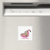 JUST CHILLIN' - Lazy Sloth & Pink Flamingo Magnet (In Situ (Geschirrspüler))