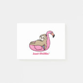 JUST CHILLIN' - Lazy Sloth & Pink Flamingo Post-it Klebezettel (Vorderseite)