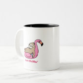 JUST CHILLIN' - Lazy Sloth & Pink Flamingo Zweifarbige Tasse (Vorderseite Links)