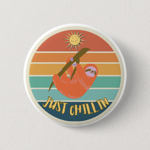 Just Chillin Sloth Button