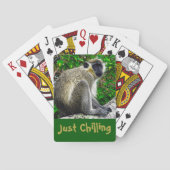 "Just Chilling" Green Monkey Print Playing Cards Spielkarten (Rückseite)