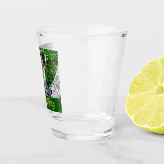 Just Chilling Green Monkey Print Shot Glass Schnapsglas (Rechts)