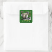"Just Chilling" Green Monkey Print Square Sticker (Tasche)