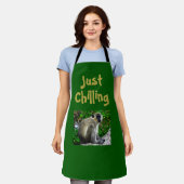 "Just Chilling" grüne Affen Print-Schürze Schürze (Getragen)