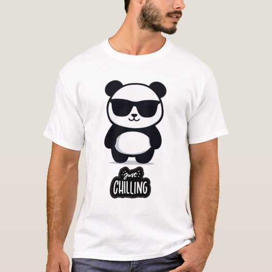 Just Chilling Panda Relaxed & Cool Vibes T-Shirt (Vorderseite)