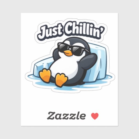 JUST CHILLING PINGUIN Throw Pillow Aufkleber (Blatt)