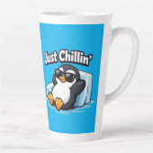 JUST CHILLING PINGUIN Throw Pillow Milchtasse (Rechts)
