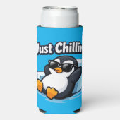 JUST CHILLING PINGUIN Throw Pillow Selters Dosenkühler (Seltzer Rückseite)