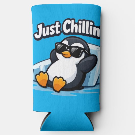 JUST CHILLING PINGUIN Throw Pillow Selters Dosenkühler (Vorderseite)