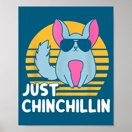 Just Chinchillin Pet Lover Animal Vintage  Poster (Vorne)