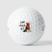 Just Cluck It Golf Balls - Funny Rooster Pun Golfball (Vorderseite)