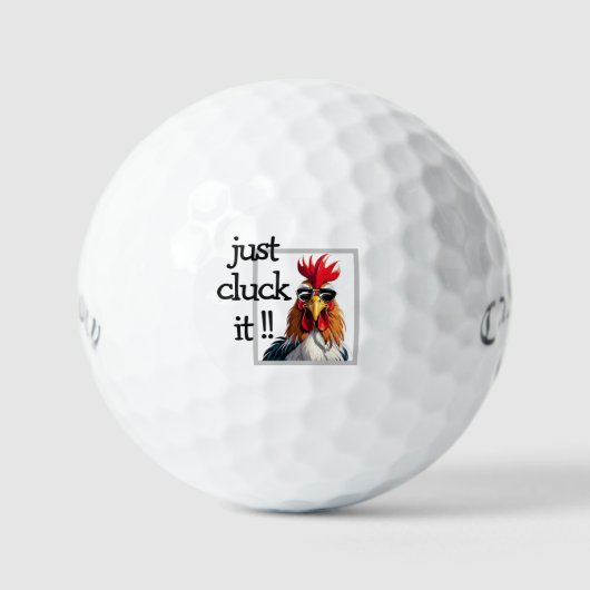 Just Cluck It Golf Balls - Funny Rooster Pun Golfball (Vorderseite)