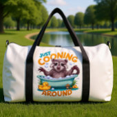Just Cooning, Playful Raccoon Bath time Adventure Duffle Bag