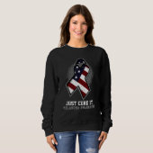 Just Cure It Melanoma Awareness Ribbon Grey Sweatshirt (Vorne ganz)