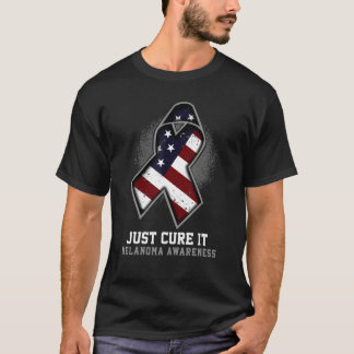 Just Cure It Melanoma Awareness Ribbon Grey T-Shirt