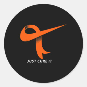 Just Cure It Orange Ribbon Leukemia Awareness Runder Aufkleber
