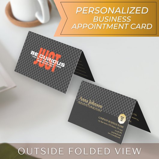 "Just Curious" Positive Vibes Termin Card Visitenkarten