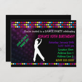 Just Dance Party Disco Ball Einladung (Vorne/Hinten)