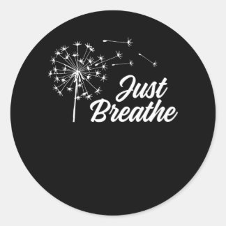 Just Dandelion Breathe Blume Yoga Meditation Gesch Runder Aufkleber