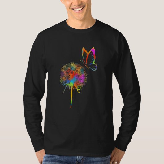 Just Dandelion Flower Breathe Rainbow Flower T-Shirt (Vorderseite)