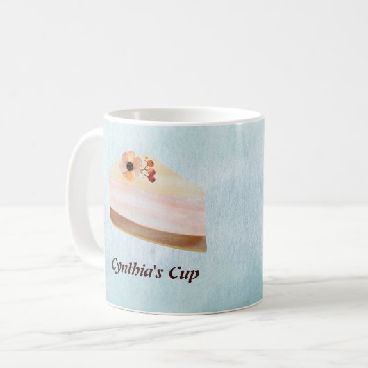 Just Desserts mit Monogram in Soft Wind Farben Kaffeetasse (Vorderseite Links)