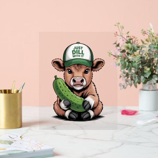 Just Dill mit It Cow , Funny Pickle Acrylschild (Hochzeit)