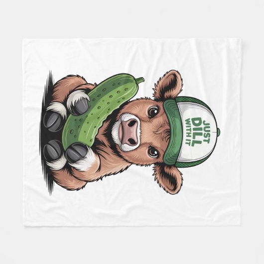 Just Dill mit It Cow , Funny Pickle Fleecedecke (Vorderseite (Horizontal))