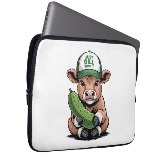 Just Dill mit It Cow , Funny Pickle Laptopschutzhülle (Vorne Rechts)