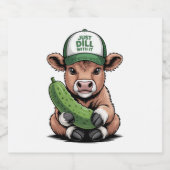 Just Dill mit It Cow , Funny Pickle Schaumweinetikett (Einzelnes Label)