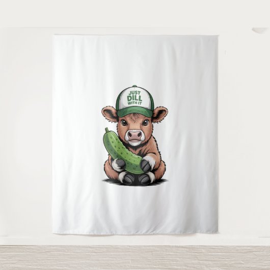 Just Dill mit It Cow , Funny Pickle Wandteppich (Vorderseite)