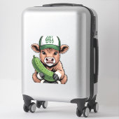 Just Dill with It Cow PNG, Funny Pickle Aufkleber (Koffer)