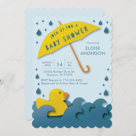 Just Ducky Einladung (Vorne/Hinten)