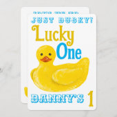 Just Ducky Lucky Einladung zum ersten Geburtstag (Vorne/Hinten)