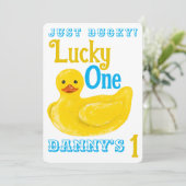 Just Ducky Lucky Einladung zum ersten Geburtstag (Stehend Vorderseite)