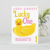Just Ducky Lucky Einladung zum ersten Geburtstag (Stehend Vorderseite)