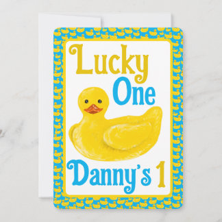 Just Ducky Lucky Einladung zum ersten Geburtstag