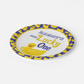 Just Ducky Lucky Einladung zum ersten Geburtstag Pappteller (Schrägansicht)