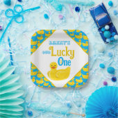 Just Ducky Lucky Einladung zum ersten Geburtstag Pappteller (Party)