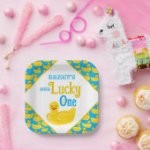 Just Ducky Lucky Einladung zum ersten Geburtstag Pappteller (Party)