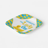 Just Ducky Lucky Einladung zum ersten Geburtstag Pappteller (Gewinkelt)